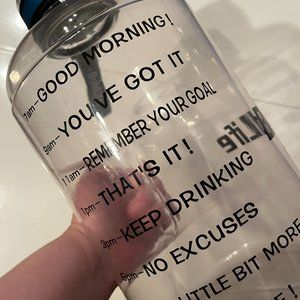 1 Gallon Water‎ Bottle with Time Markers and Motivational Messages (w/a)